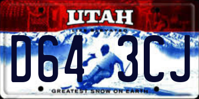 UT license plate D643CJ
