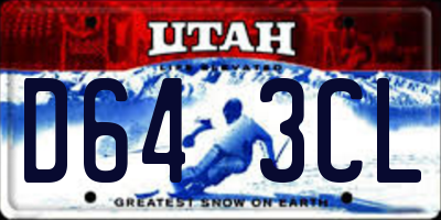 UT license plate D643CL
