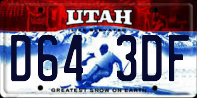 UT license plate D643DF