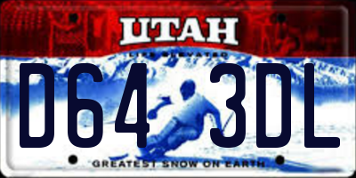 UT license plate D643DL