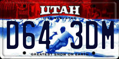UT license plate D643DM