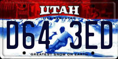 UT license plate D643ED
