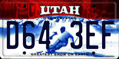UT license plate D643EF