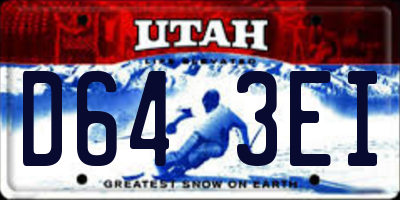 UT license plate D643EI