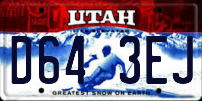 UT license plate D643EJ