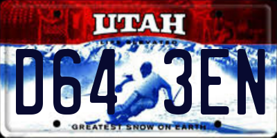 UT license plate D643EN
