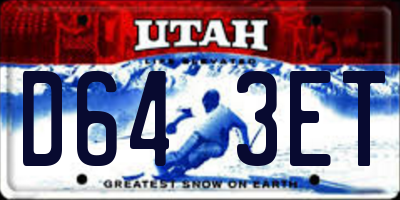 UT license plate D643ET