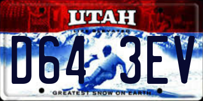 UT license plate D643EV