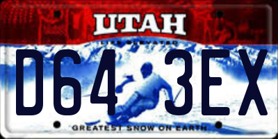 UT license plate D643EX