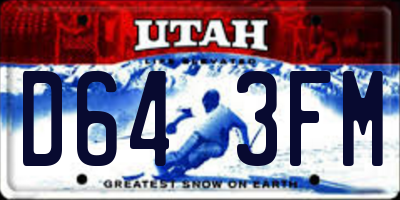 UT license plate D643FM