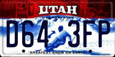 UT license plate D643FP