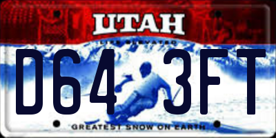 UT license plate D643FT