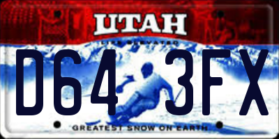 UT license plate D643FX