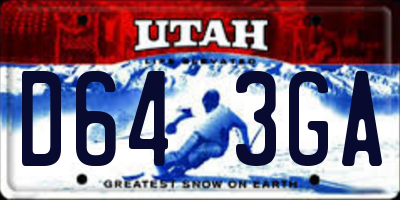 UT license plate D643GA