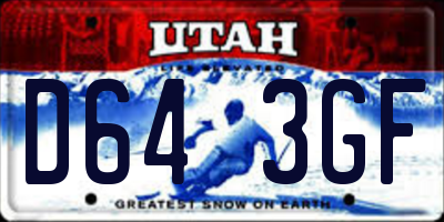 UT license plate D643GF