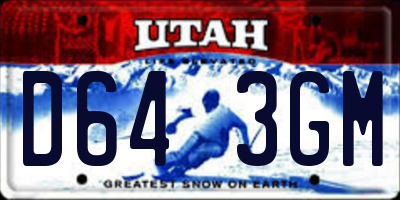 UT license plate D643GM