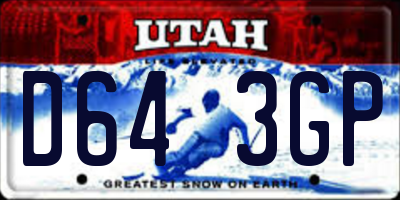 UT license plate D643GP