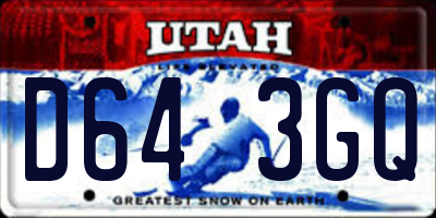 UT license plate D643GQ