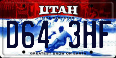 UT license plate D643HF