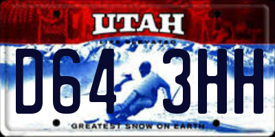 UT license plate D643HH