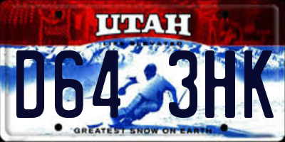 UT license plate D643HK