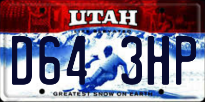 UT license plate D643HP