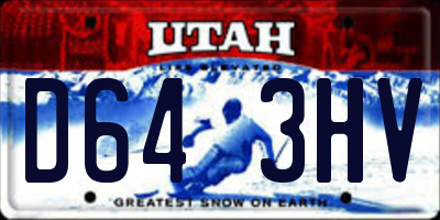 UT license plate D643HV