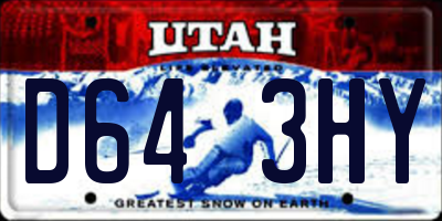 UT license plate D643HY