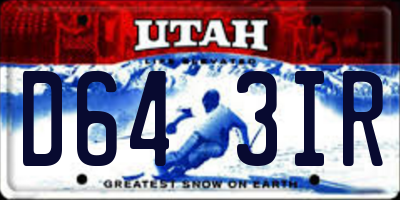 UT license plate D643IR