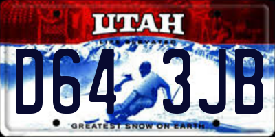 UT license plate D643JB
