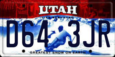 UT license plate D643JR