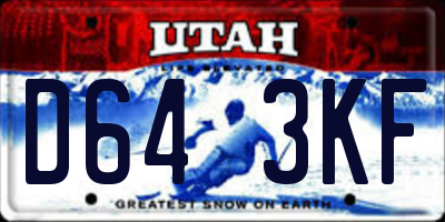 UT license plate D643KF