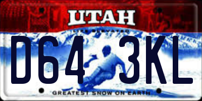 UT license plate D643KL