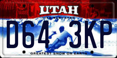 UT license plate D643KP