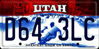 UT license plate D643LC