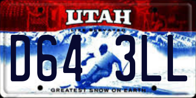 UT license plate D643LL