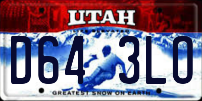 UT license plate D643LO
