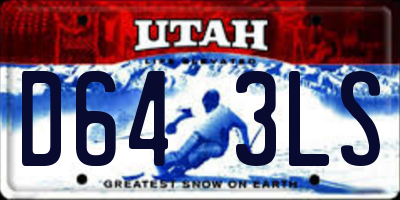 UT license plate D643LS