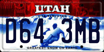 UT license plate D643MB