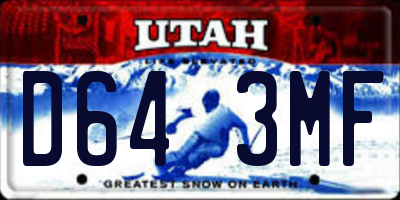UT license plate D643MF