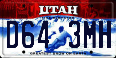 UT license plate D643MH