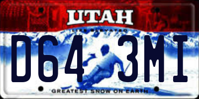 UT license plate D643MI