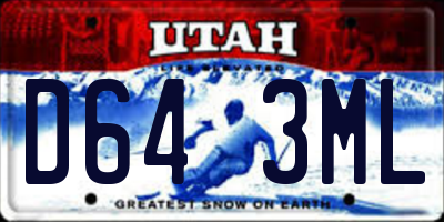 UT license plate D643ML