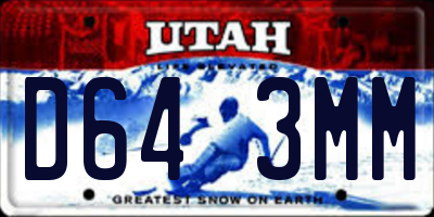 UT license plate D643MM