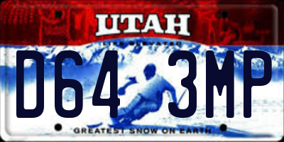 UT license plate D643MP