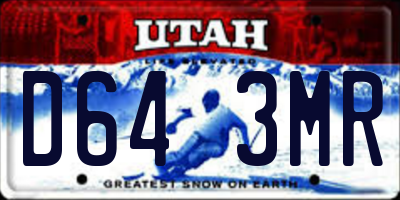 UT license plate D643MR