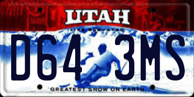 UT license plate D643MS