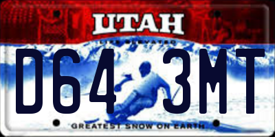 UT license plate D643MT