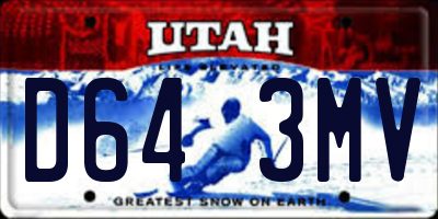 UT license plate D643MV