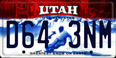 UT license plate D643NM